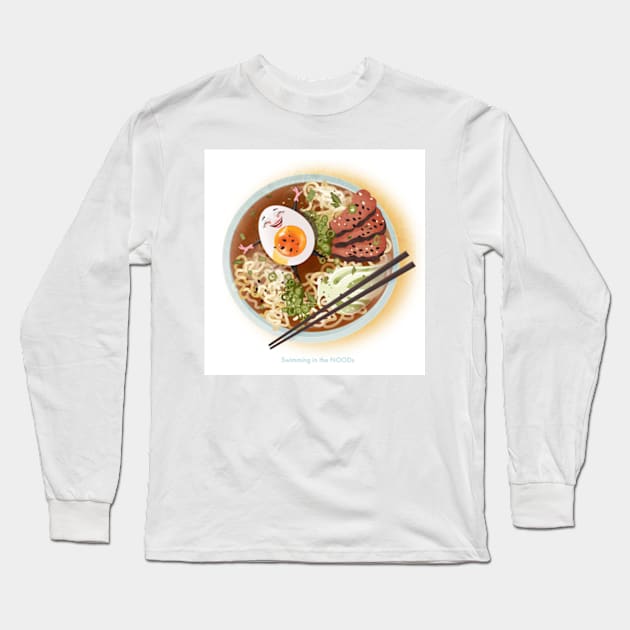 Swimming in the NOODs Long Sleeve T-Shirt by Kitschy Delish